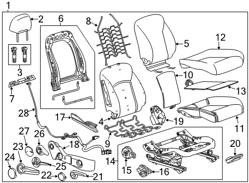 2013 Chevy Cruze Cushion Cover, Titanium Diagram for 95086340