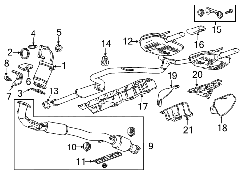 2017 Buick Regal Front Pipe Insulator Diagram for 13229781