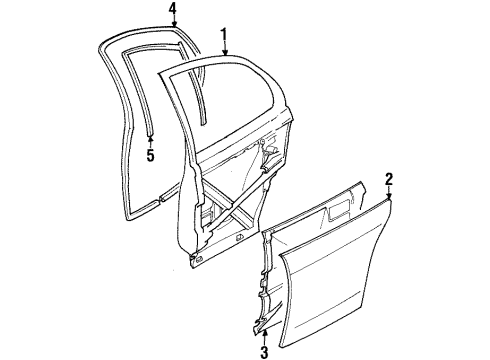 1999 Saturn SL2 Door & Components Diagram 2 - Thumbnail