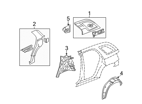 2007 Pontiac Torrent Inner Structure - Quarter Panel Diagram