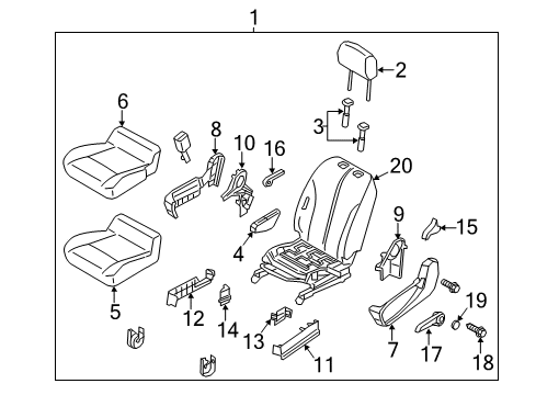 2016 Chevy City Express Cushion Cover, Front Diagram for 19317569