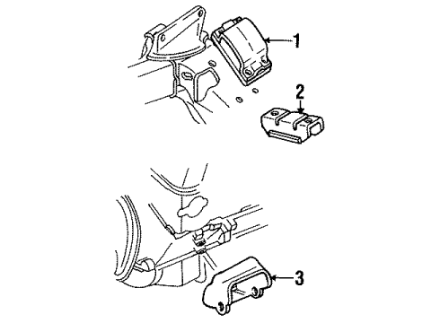 1991 Oldsmobile Custom Cruiser Transmission Mount Washer Diagram for 15953691