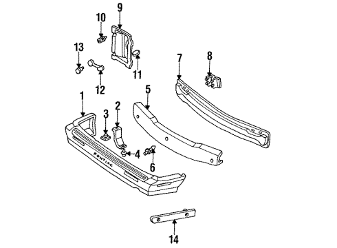 1995 Pontiac Trans Sport Reinforcement Bracket, Driver Side Diagram for 10278174