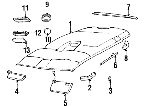 1993 Chevy Blazer Interior Trim - Roof Diagram