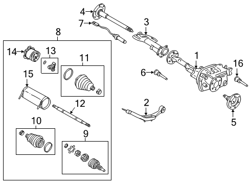 2000 GMC Yukon XL 1500 Outer Boot, Front Diagram for 19256071