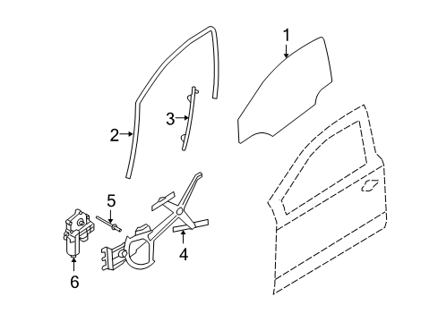 2008 Saturn Astra Window Regulator Rivet Diagram for 9440392