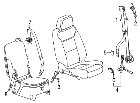 2024 Chevy Suburban Tensioner, Driver Side Diagram for 84937706