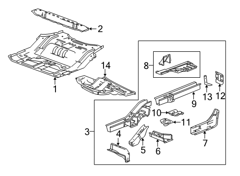 2007 Pontiac Torrent Extension Panel, Rear Inner Driver Side Diagram for 25915398