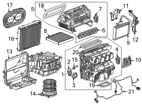 2024 Chevy Silverado EV A/C Evaporator & Heater Components Diagram