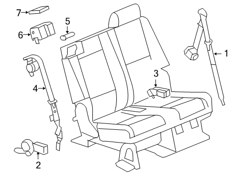 2012 Chevy Tahoe Seat Belt - Body Diagram 4 - Thumbnail