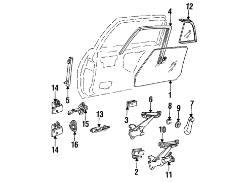 1992 Oldsmobile Achieva Rear Door Diagram