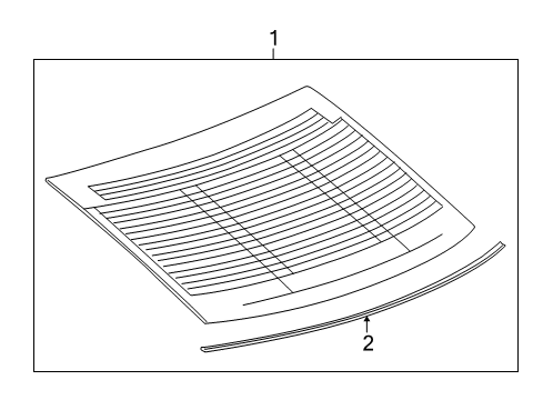 2015 Cadillac ATS Glass & Hardware - Back Glass Diagram 2 - Thumbnail