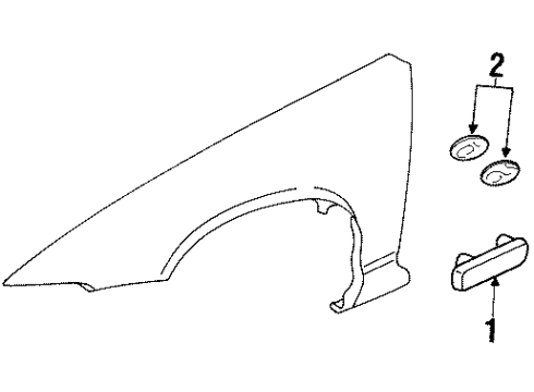 1999 Oldsmobile Intrigue Exterior Trim - Fender Diagram