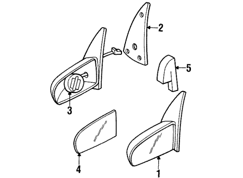 1993 Saturn SC2 Mirrors Diagram