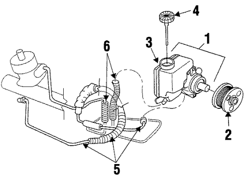 1999 Oldsmobile Intrigue P/S Pump & Hoses Diagram 3 - Thumbnail