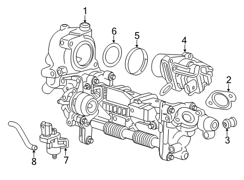 2019 Chevy Equinox EGR Valve Gasket Diagram for 55577389
