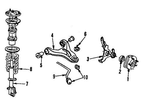1985 Chevy Citation II Front Suspension Components Diagram