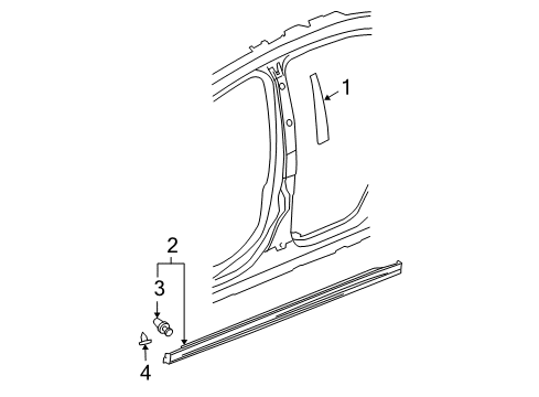 2008 Chevy Malibu Applique, Rear Diagram for 22731370
