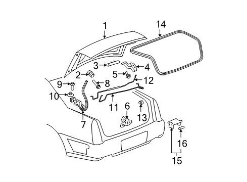 2006 Cadillac DTS Lock, Rear Diagram for 20815645