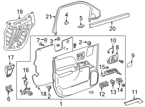 2015 Chevy Silverado 2500 HD Interior Trim - Front Door Diagram 2 - Thumbnail