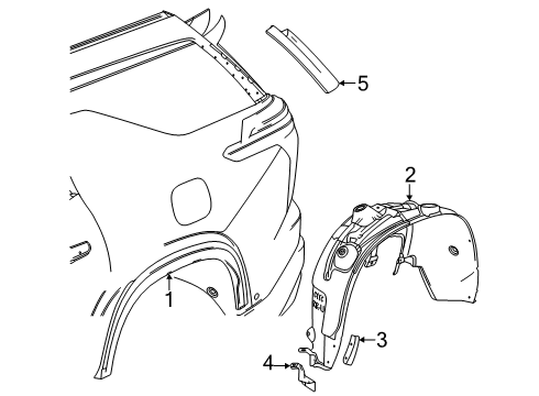 2024 Chevy Traverse Exterior Trim - Quarter Panel Diagram