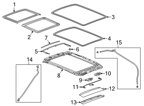2025 Chevy Blazer Sunroof Frame Diagram for 84989450