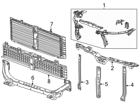 2024 GMC Acadia Shutter, Bumper/Fascia Diagram for 26540419