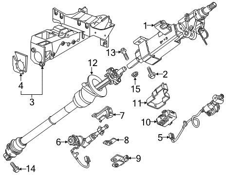 2014 Chevy Corvette Column Bracket Diagram for 20982847