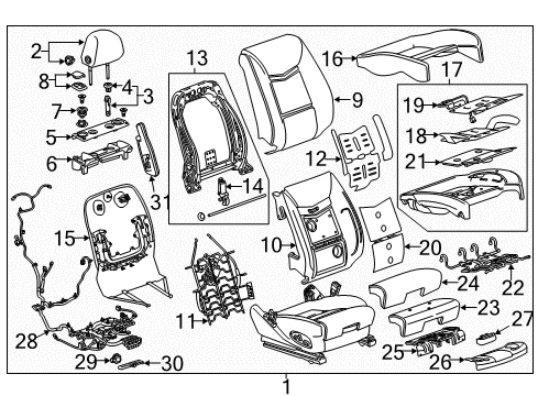 2014 Cadillac XTS Harness, Front Diagram for 22874234