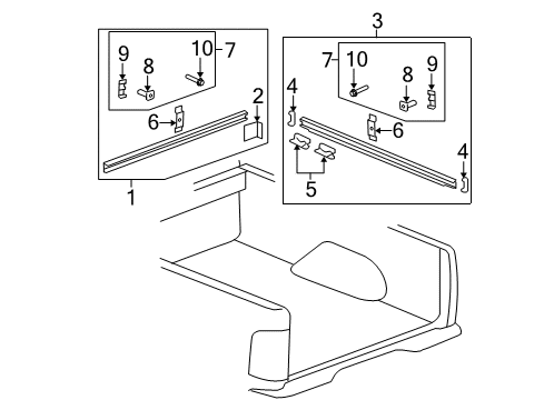 2009 Chevy Silverado 1500 Box Rails Diagram 4 - Thumbnail