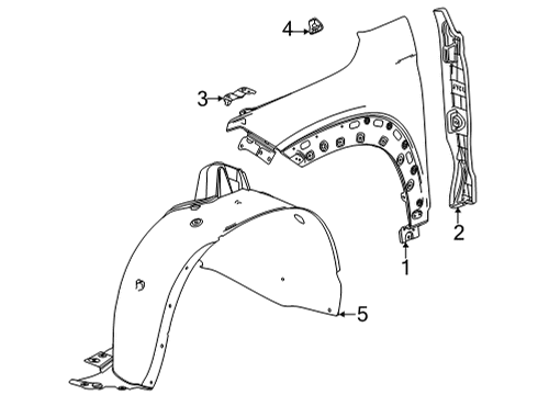 2025 Chevy Trailblazer Fender & Components Diagram