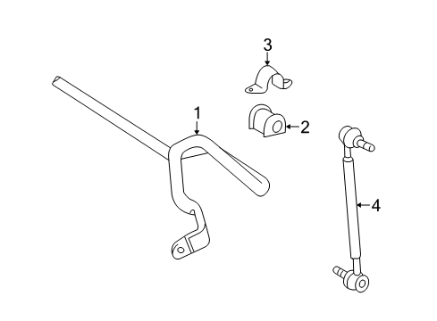 2009 Pontiac Vibe Stabilizer Bar & Components Diagram 2 - Thumbnail