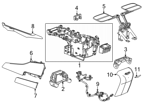 2025 Cadillac ESCALADE IQ Center Console Diagram 5 - Thumbnail