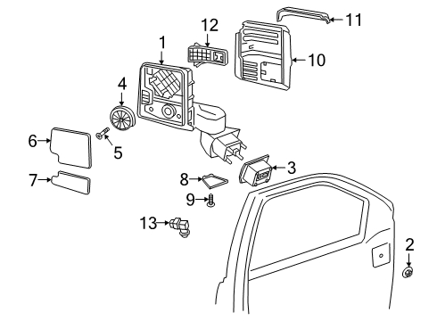 2020 Chevy Silverado 1500 Signal Lamp, Passenger Side Diagram for 84468926