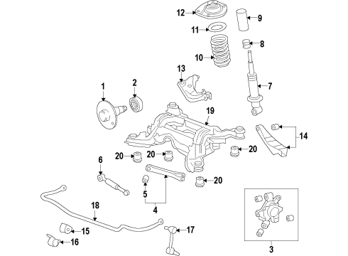 2010 Chevy Camaro Hub & Bearing, Rear Diagram for 13580684