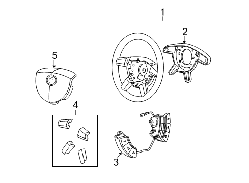2005 Pontiac GTO Steering Wheel & Trim Diagram