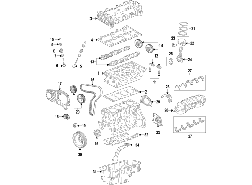 2014 Chevy Cruze Pistons, Rings & Bearings Diagram 3 - Thumbnail