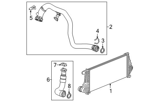 2019 Buick Regal Sportback Intercooler Hose Diagram for 84091757