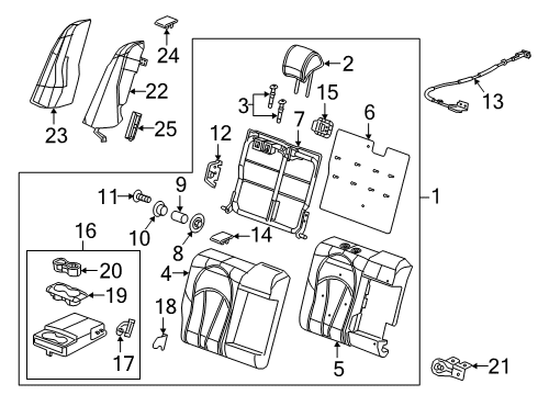 2018 Buick LaCrosse Headrest Guide, Rear Passenger Side Diagram for 26670700