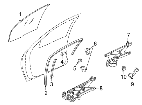 2000 Pontiac Sunfire Glass - Door Diagram 3 - Thumbnail