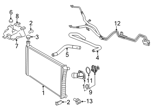2010 Chevy Express 3500 Radiator & Components Diagram