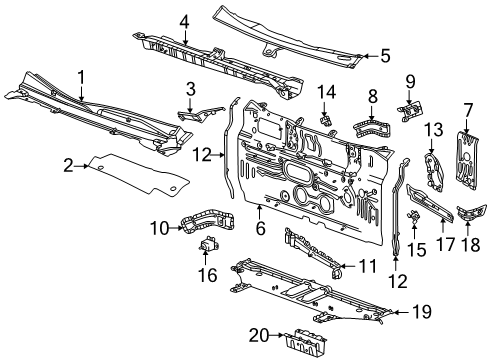 2025 Cadillac ESCALADE IQ Cowl Diagram