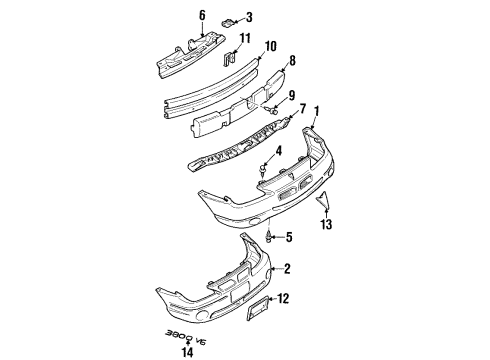 1997 Pontiac Grand Prix Bumper & Components - Front Diagram