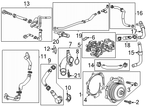 2023 Cadillac Escalade ESV Water Pump Pin Diagram for 12585420