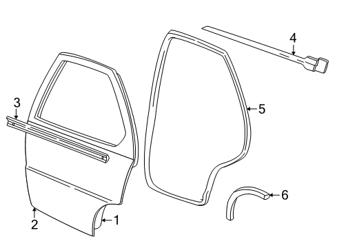 2002 Pontiac Sunfire Outer Panel, Driver Side Diagram for 22713994