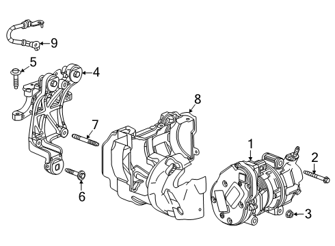 2024 GMC Sierra EV Compressor Kit, Air Conditioning Diagram for 87814995