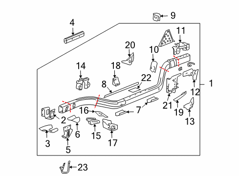 2010 Saturn Sky Stabilizer Bar Bracket, Driver Side Diagram for 10350139