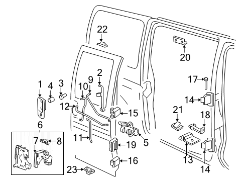 2022 GMC Savana 3500 Front Door - Body Diagram 3 - Thumbnail