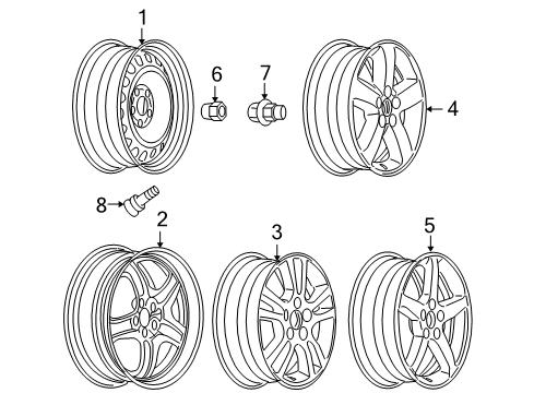 2008 Pontiac G6 Wheel, Alloy Diagram for 9597693