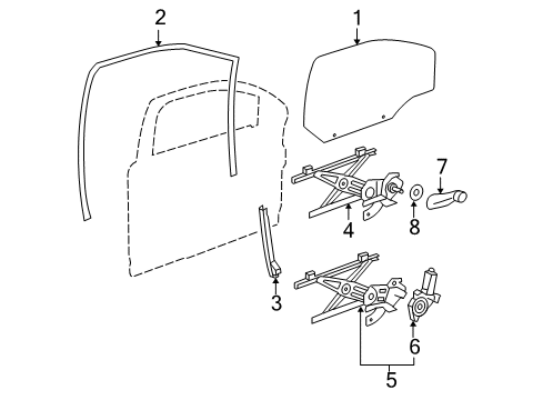 2010 Chevy Cobalt Glass - Door Diagram 2 - Thumbnail